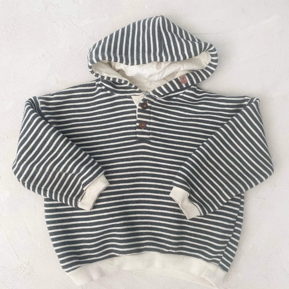 Zara Striped Black and White boys hoodie sweatshirt